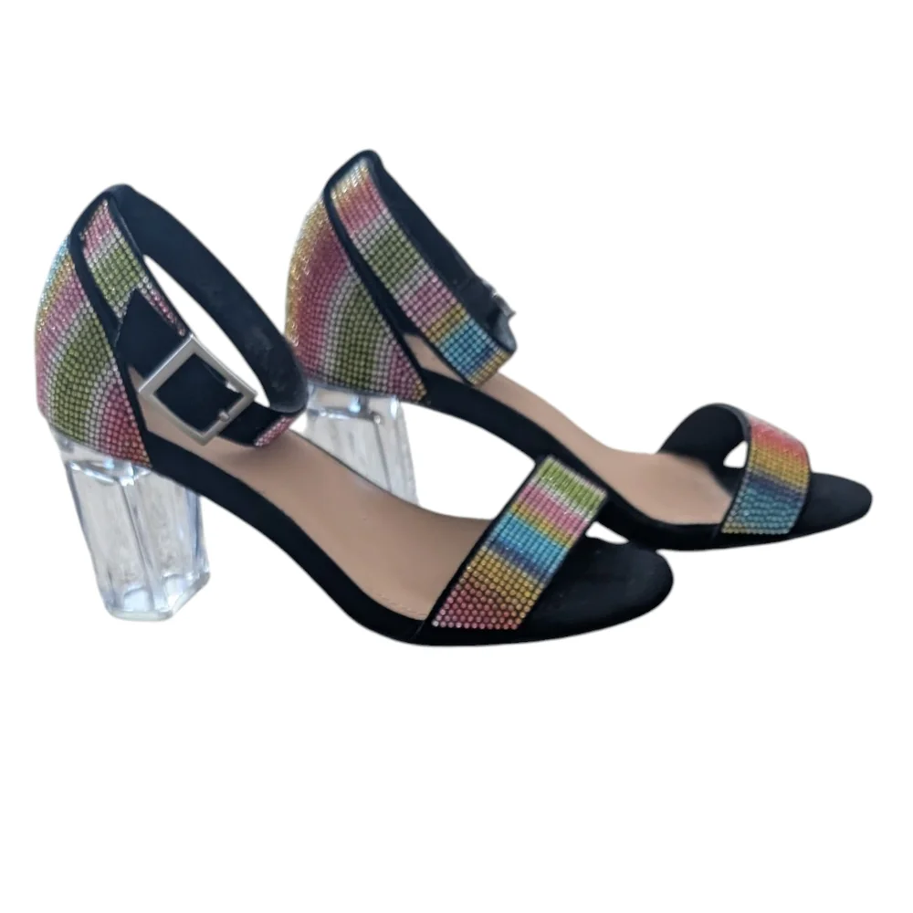 Torrid Clear heel Sandals with Beaded Straps Sz.7.5WW - Picture 5 of 7